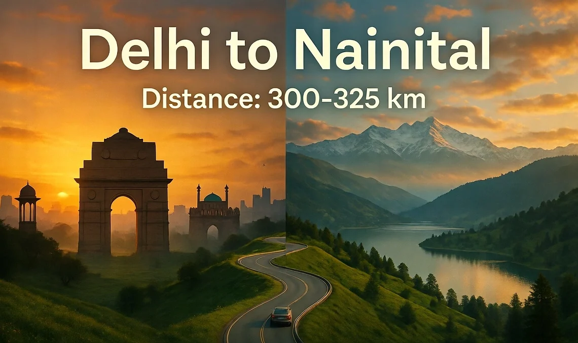 Delhi to Nainital Distance