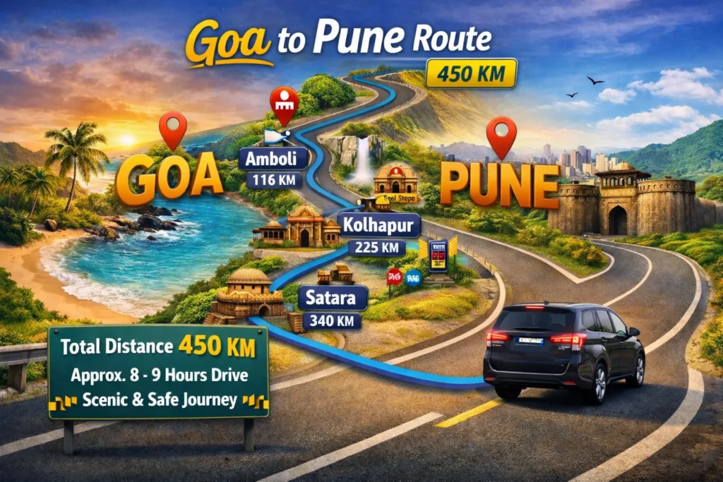 Goa to Pune route map